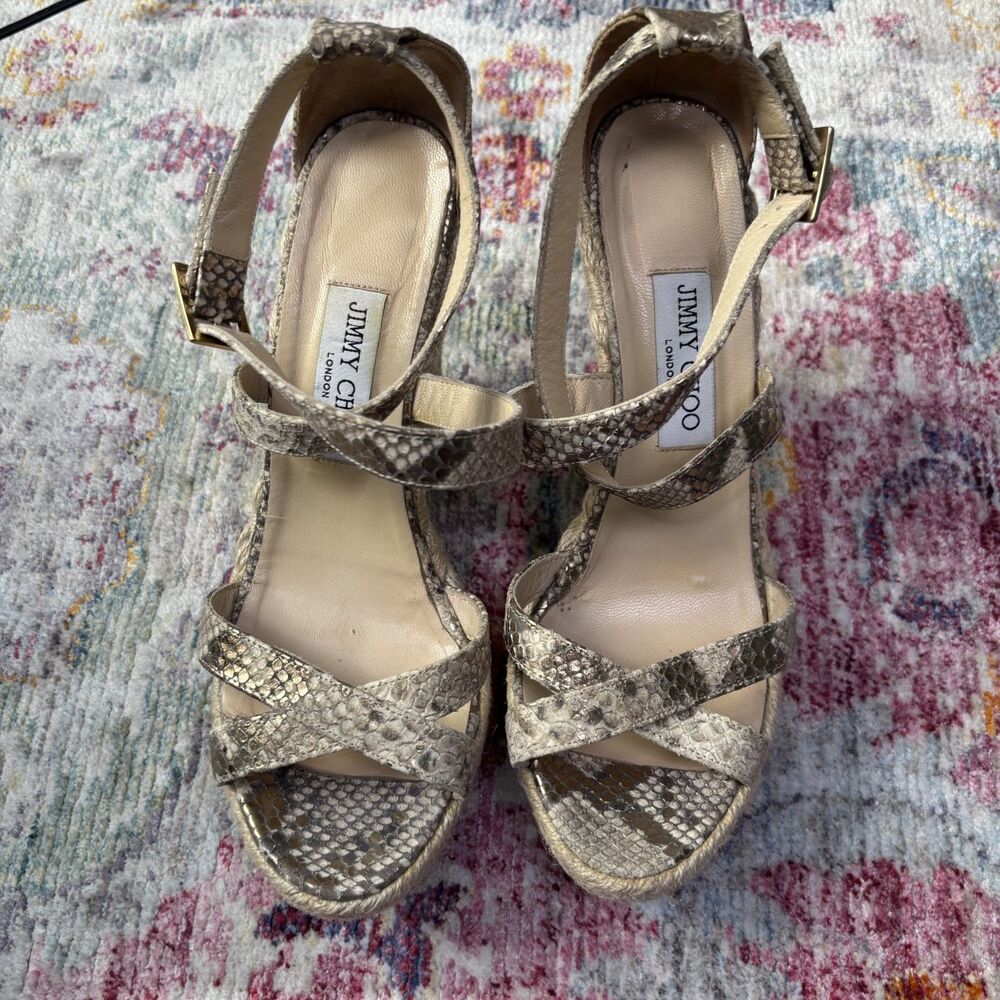 Jimmy Choo Python Platform Espadrille Sandals - image 6